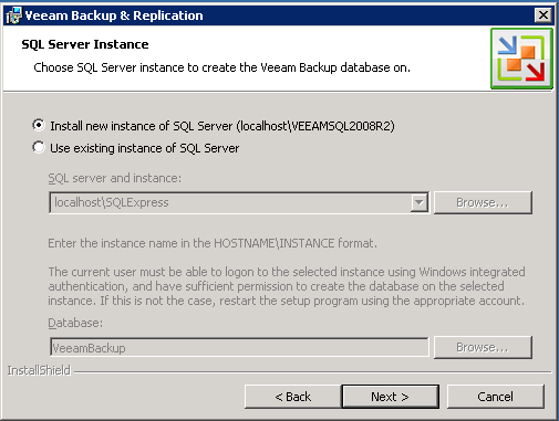 Veeam Installation Step 8